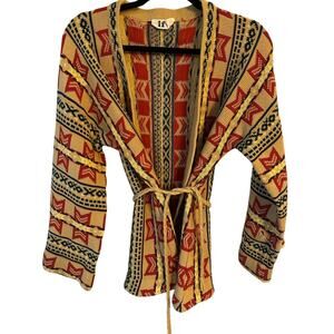 IF Boho Tribal Tie Waist Cardigan - Size Small